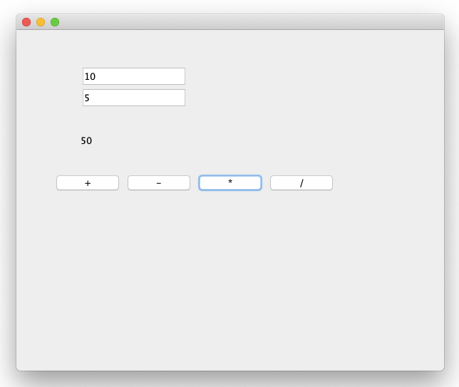 Java Swing Program For The Simple Calculator