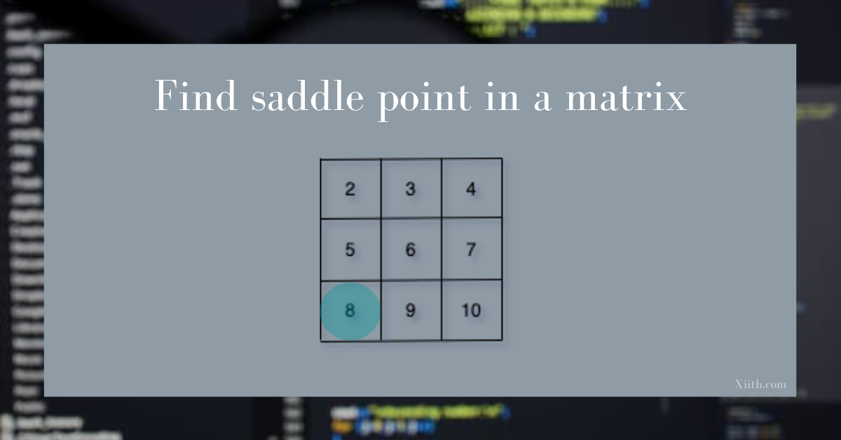 C Program to find saddle point in a matrix